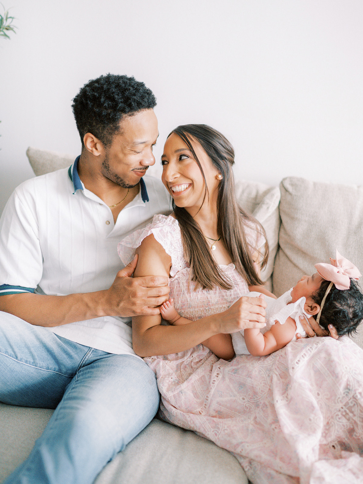 Motherhood photography in Dallas showing tender newborn moments